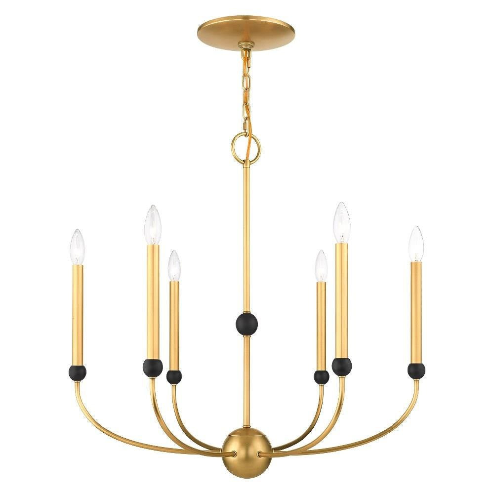 Livex Lighting - 46316-08 - Cortlandt - 6 Light Chandelier in Mid Century Modern Style - 28 Inches wide by 28 Inches high