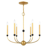 Livex Lighting - 46316-08 - Cortlandt - 6 Light Chandelier in Mid Century Modern Style - 28 Inches wide by 28 Inches high
