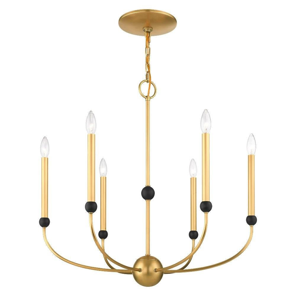 Livex Lighting - 46316-08 - Cortlandt - 6 Light Chandelier in Mid Century Modern Style - 28 Inches wide by 28 Inches high