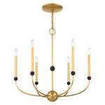 Livex Lighting - 46316-08 - Cortlandt - 6 Light Chandelier in Mid Century Modern Style - 28 Inches wide by 28 Inches high
