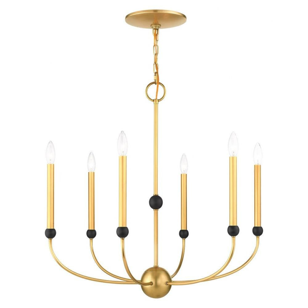 Livex Lighting - 46316-08 - Cortlandt - 6 Light Chandelier in Mid Century Modern Style - 28 Inches wide by 28 Inches high