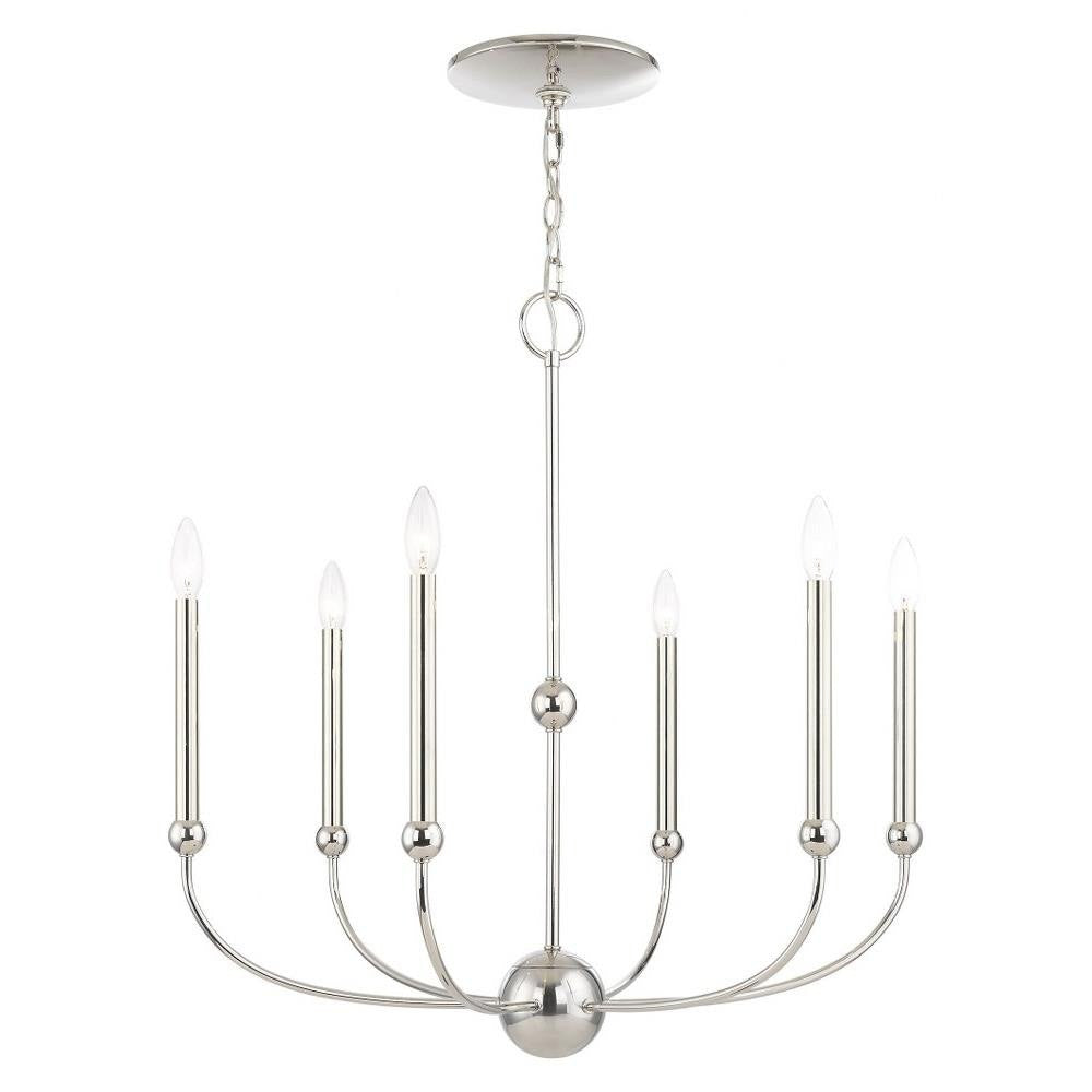 Livex Lighting - 46316-08 - Cortlandt - 6 Light Chandelier in Mid Century Modern Style - 28 Inches wide by 28 Inches high