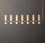 Ravelle Linear Milk Glass Chandelier 59"