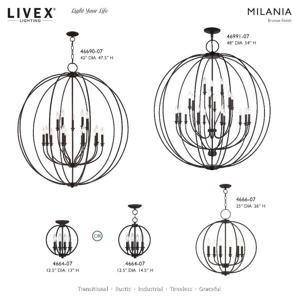 Livex Lighting - 46991-04 - Milania - 19 Light Grande Foyer Chandelier-54 Inches Tall and 48 Inches Wide