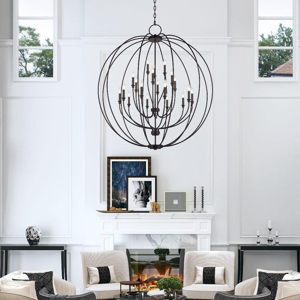 Livex Lighting - 46991-04 - Milania - 19 Light Grande Foyer Chandelier-54 Inches Tall and 48 Inches Wide