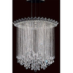 Strands Stainless Steel Eight-Light Eye Long Pendant with Clear Heritage Crystal