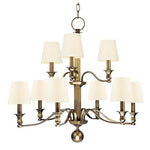 Nine-Light Chandelier with White Shade