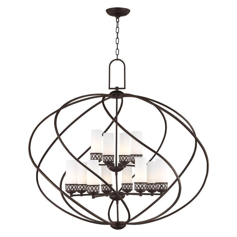 Livex Lighting - 47199-91 - Westfield - 12 Light Foyer Chandelier in Contemporary Style - 42 Inches wide by 39 Inches high