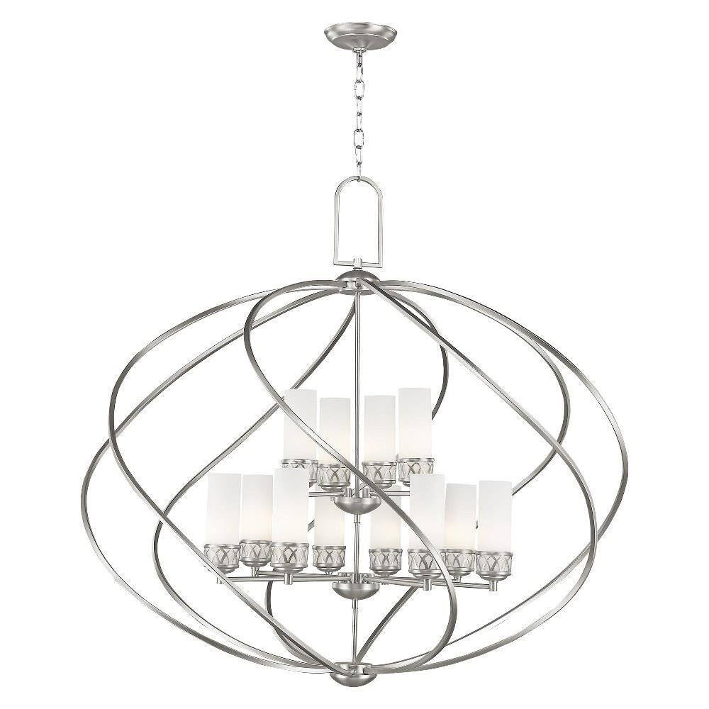 Livex Lighting - 47199-91 - Westfield - 12 Light Foyer Chandelier in Contemporary Style - 42 Inches wide by 39 Inches high