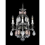 Five-Light Pink and Black Diamond Rock Crystal Chandelier, 14.5W x 19H x 14.5D
