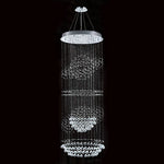 Corp Saturn Nine-Light Chrome Finish with Clear-Crystals Chandelier