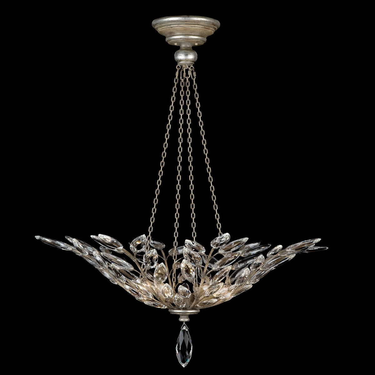 CRYSTAL LAUREL 35" W Round Pendant