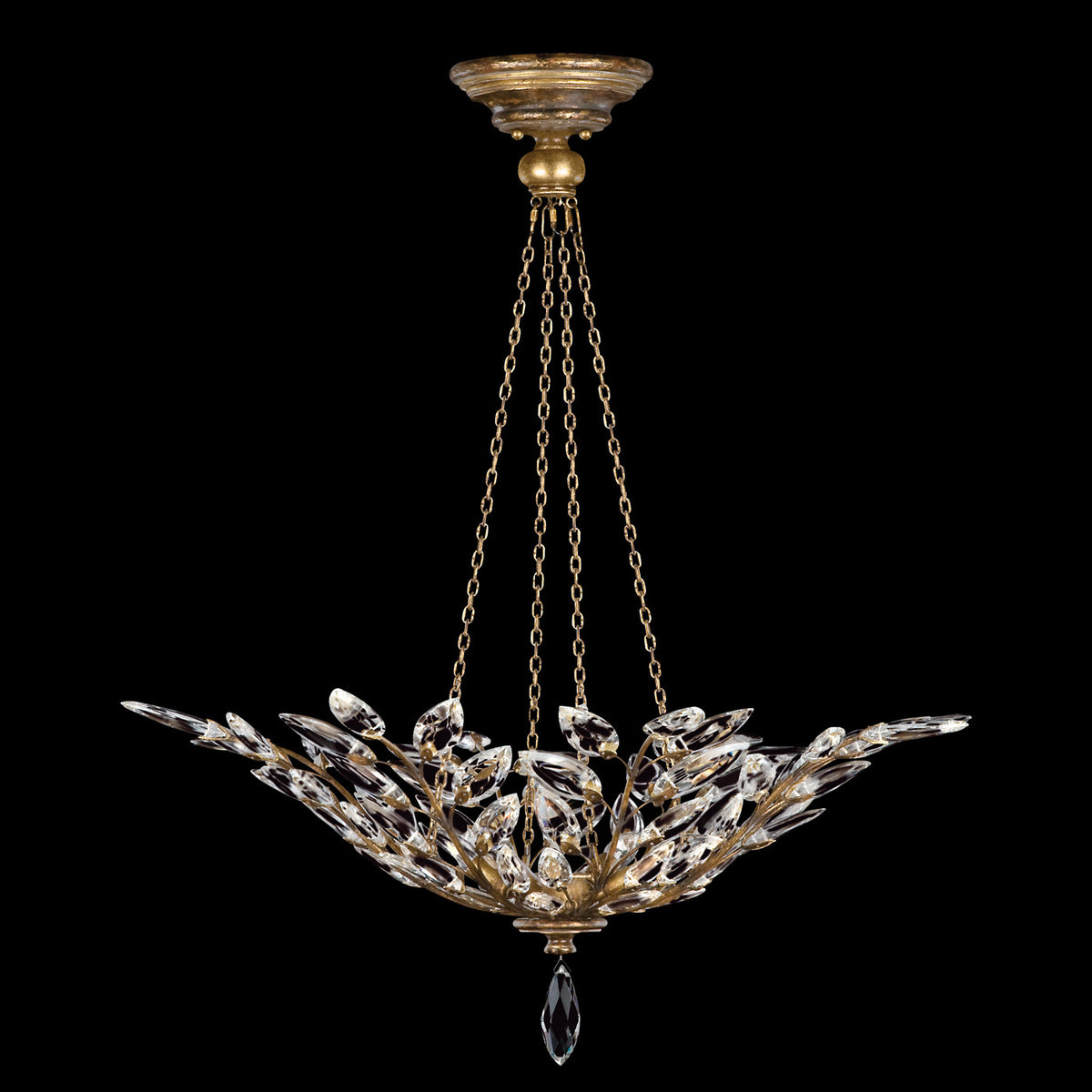 CRYSTAL LAUREL 35" W Round Pendant