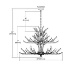 Bailey Street Home - 2499-BEL-3332676 - Modern-Rustic Candle-Style 12-Light Chandelier in White Finish with Detailed Wood Design Arms 39 inches W x 27 inches H