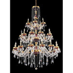 Alexandria Gold Thirty-Light 45-Inch Chandelier with Royal Cut Clear Crystal