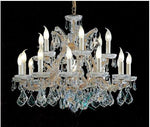 Olde World Gold Sixteen-Light Chandelier with Crystalique Accents