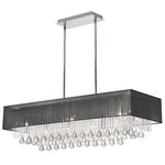 Ten Light Horizontal Crystal Pendant with Black Shade