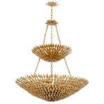 Bailey Street Home - 49-BEL-4955622 - Crosby Lodge - Eitheen Light Antique Leaf Pendant Chandelier in Traditional Style - 40 Inches Wide by 47 Inches High
