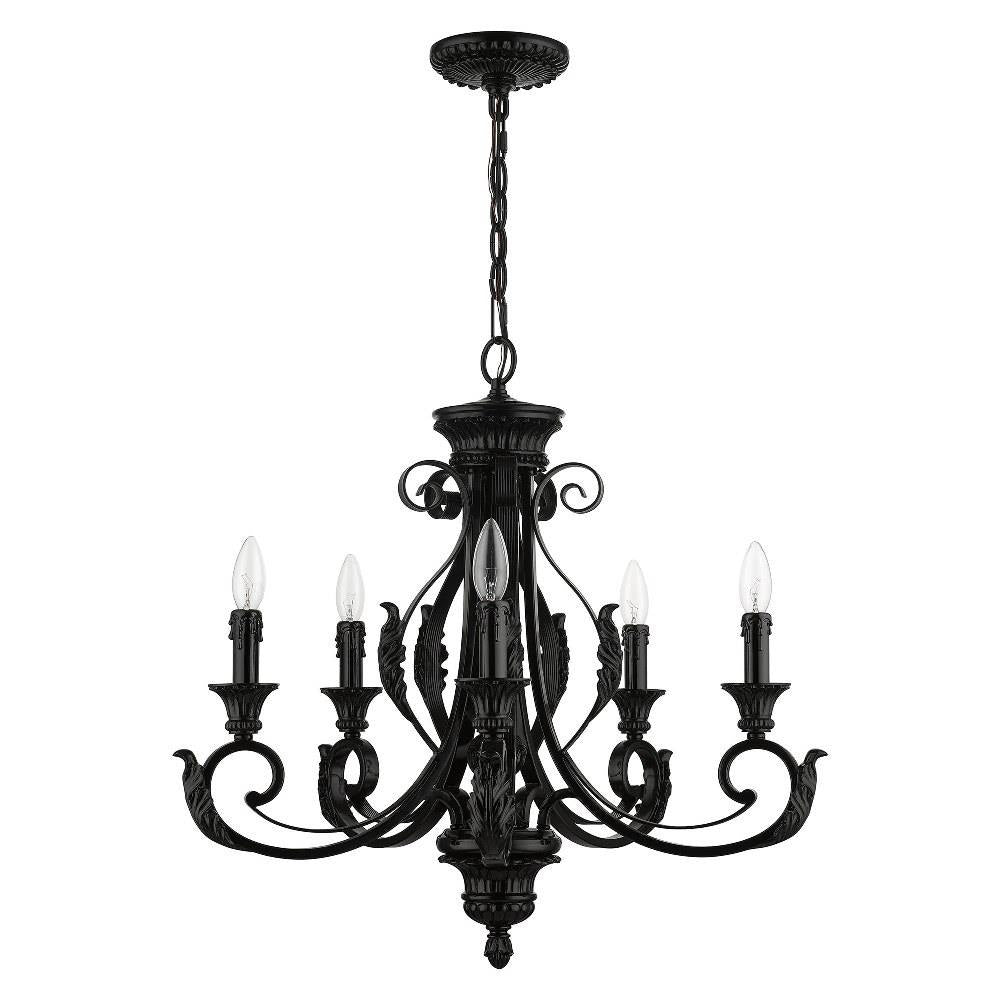 Livex Lighting - 49065-68 - Valencia - 5 Light Chandelier In Contemporary Style-24 Inches Tall and 25 Inches Wide