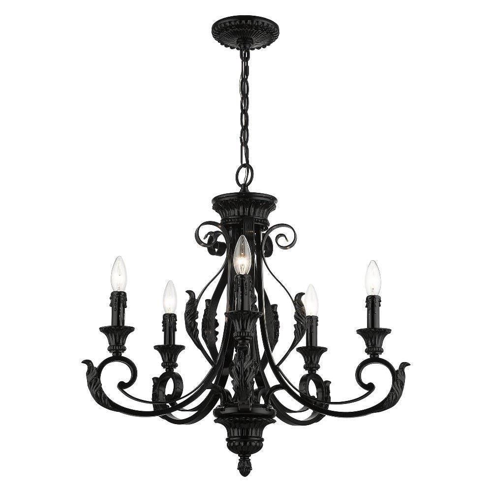 Livex Lighting - 49065-68 - Valencia - 5 Light Chandelier In Contemporary Style-24 Inches Tall and 25 Inches Wide