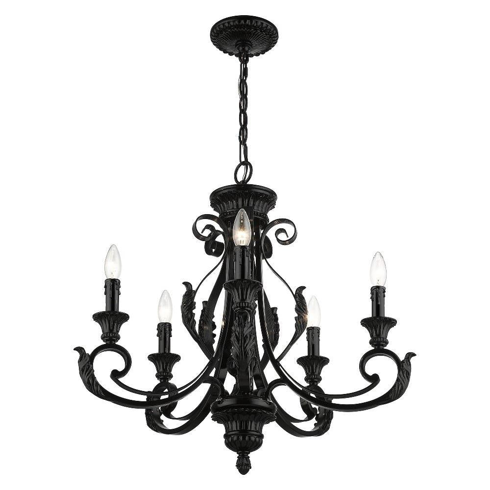 Livex Lighting - 49065-68 - Valencia - 5 Light Chandelier In Contemporary Style-24 Inches Tall and 25 Inches Wide