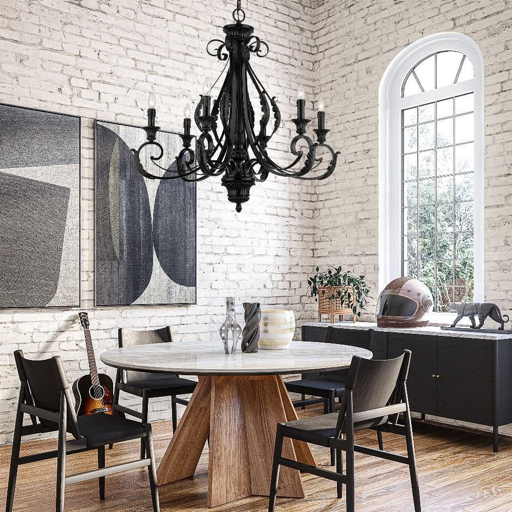 Bailey Street Home - 218-BEL-5054487 - St Helens Mount - 6 Light Large Chandelier In Contemporary Style-34.75 Inches Tall and 35 Inches Wide