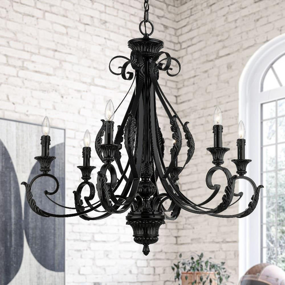 Bailey Street Home - 218-BEL-5054487 - St Helens Mount - 6 Light Large Chandelier In Contemporary Style-34.75 Inches Tall and 35 Inches Wide
