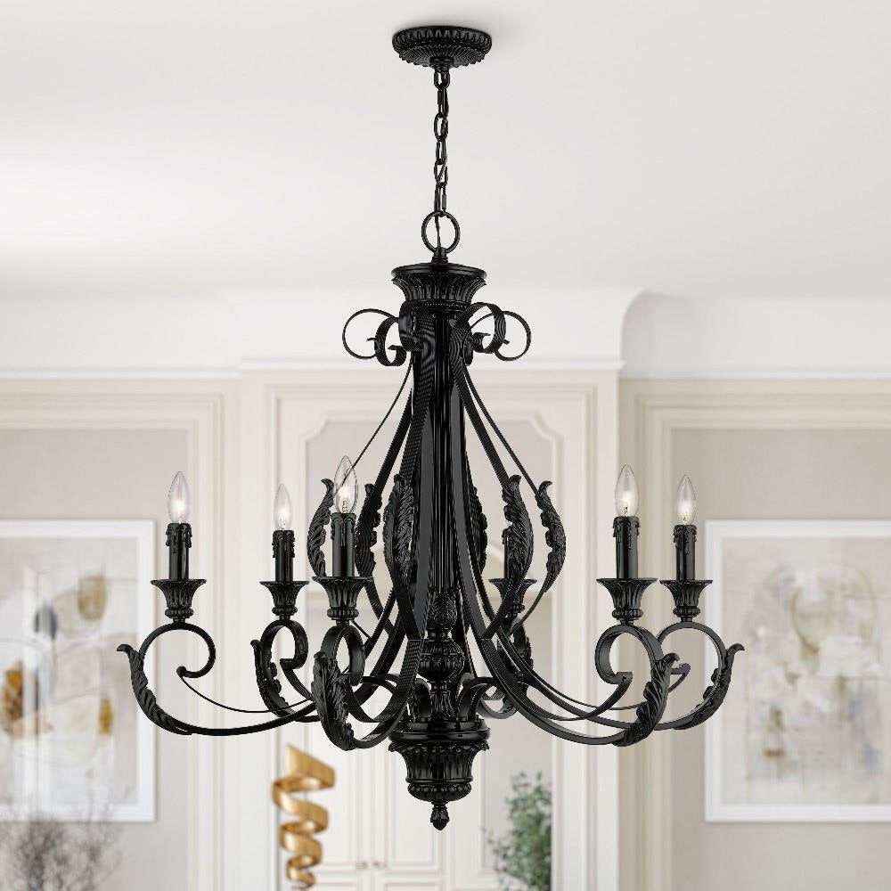 Bailey Street Home - 218-BEL-5054487 - St Helens Mount - 6 Light Large Chandelier In Contemporary Style-34.75 Inches Tall and 35 Inches Wide