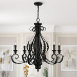 Bailey Street Home - 218-BEL-5054487 - St Helens Mount - 6 Light Large Chandelier In Contemporary Style-34.75 Inches Tall and 35 Inches Wide