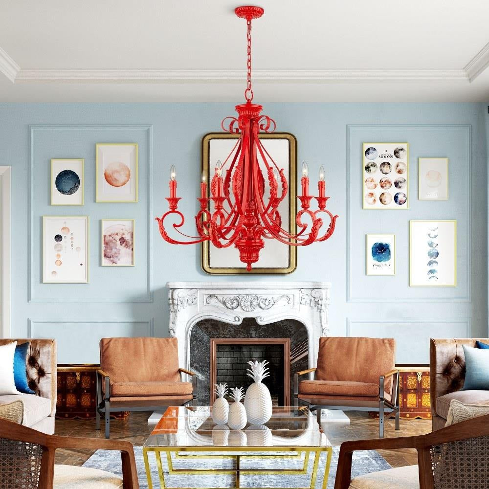 Bailey Street Home - 218-BEL-5054487 - St Helens Mount - 6 Light Large Chandelier In Contemporary Style-34.75 Inches Tall and 35 Inches Wide