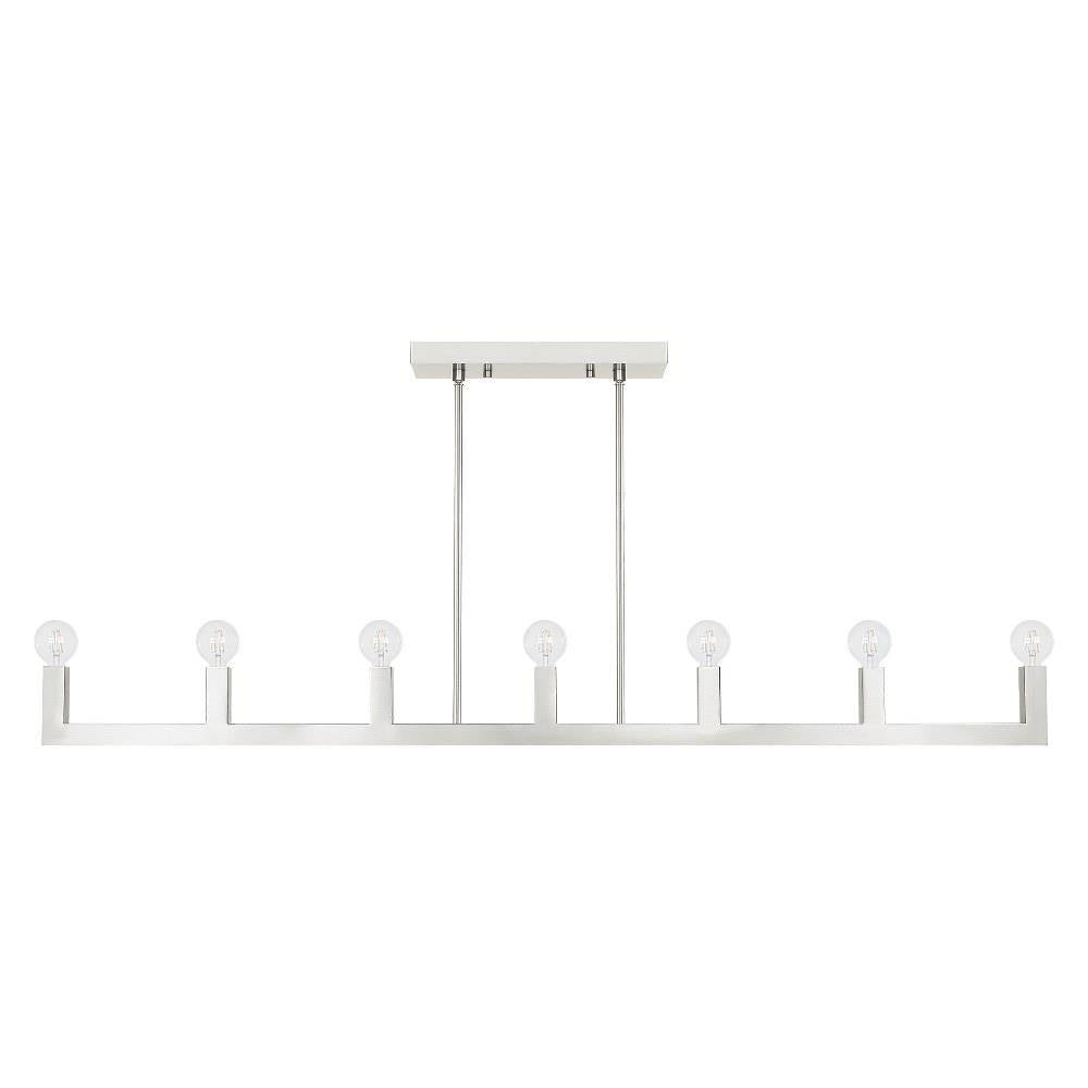 Livex Lighting - 49209-91 - Solna - 7 Light Linear Chandelier in Mid Century Modern Style - 16.5 Inches wide by 16.5 Inches high