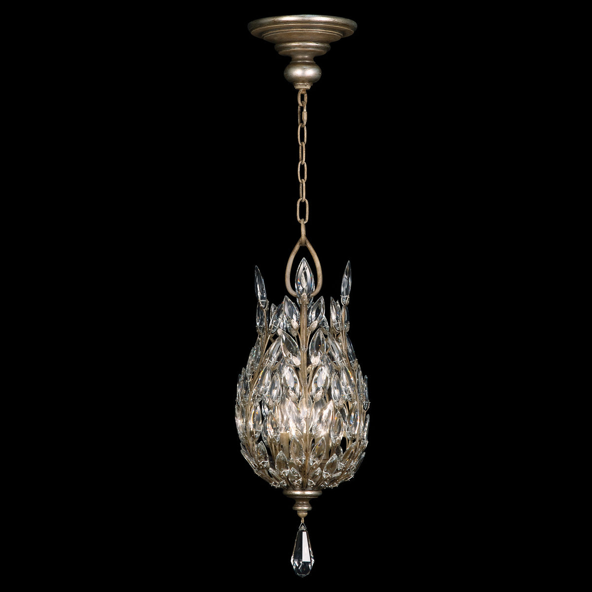 CRYSTAL LAUREL 11" W Round Pendant