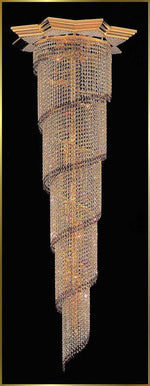 Entryway/ foyer spiral crystal chandelier in gold plated finish