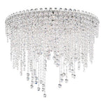 Schonbek Chantant Stainless Steel Six-Light Round Short Flush Mount with Clear Heritage Crystal