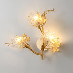 Maple Leaves Glass Three Step Dimming Artistic Luxury Postmodern Wall Lamp