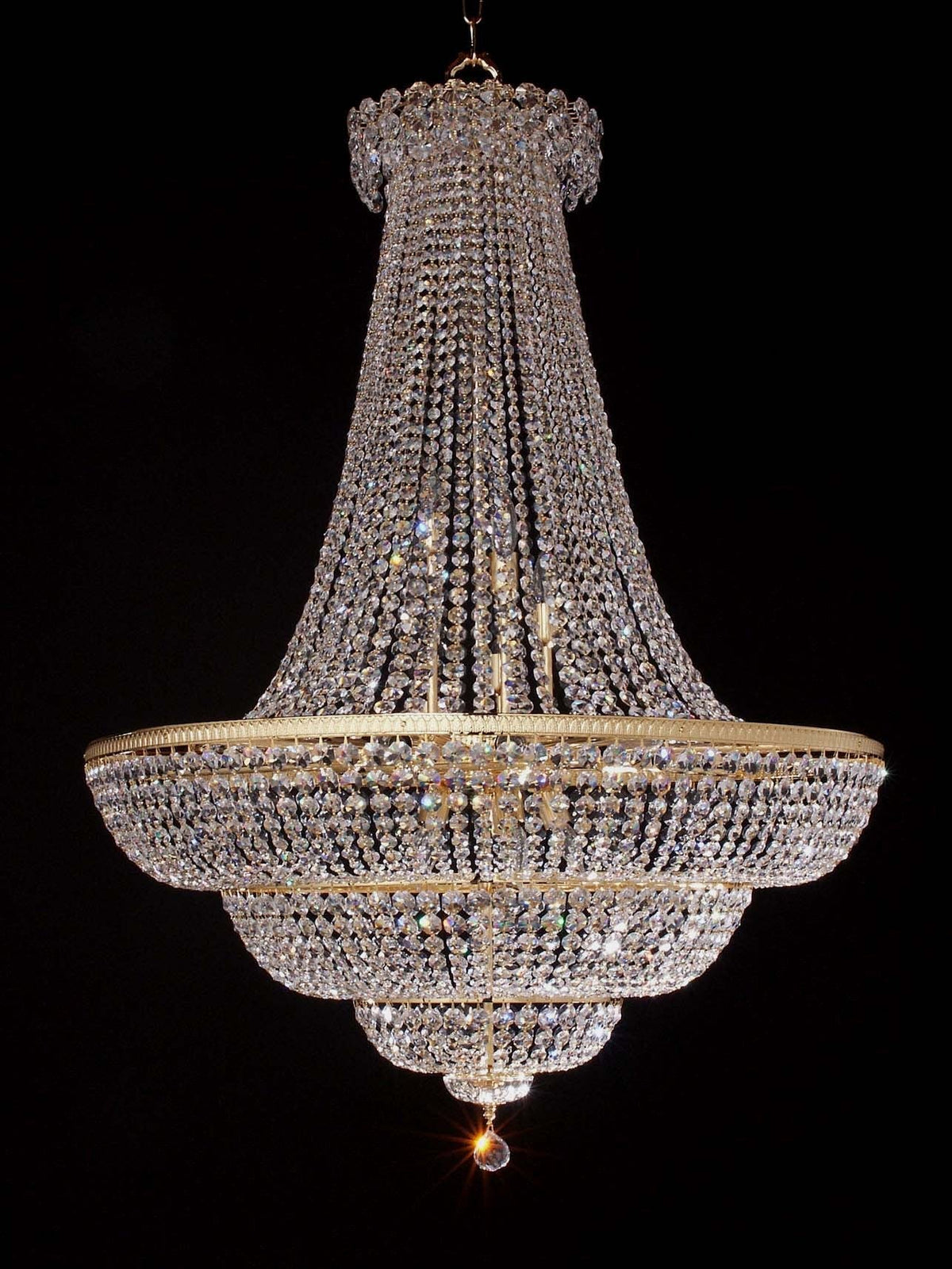 Entryway chandelier / foyer chandelier in gold plated finish