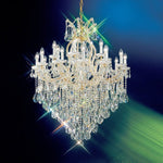 Gold plated 19 Light Maria Theresa crystal Chandelier