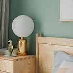 Modern Big Glass Global Ball LED Accent Table Lamp