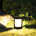 Round Waterproof LED Solar Black Modern Outdoor Pathway Lights Post Lights