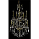 Bronze Ten-Light 26-Inch Chandelier with Royal Cut Clear Crystal