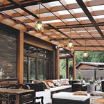 Glass Ball Aluminum Waterproof American Style Outdoor Chandelier Light