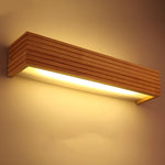 Wood Rectangular Waterproof LED Nordic Wall Sconce Lighting Mirror Light