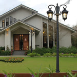 2 Lights Waterproof Black European Style Outdoor Pole Lights Public Lighting