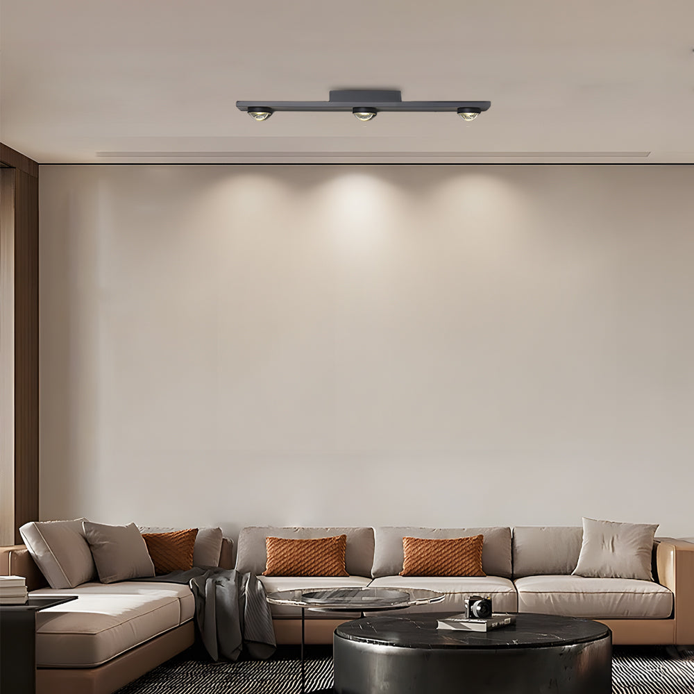 Modern Aluminum Black Long Bar Wall-Washing LED Ceiling Light - 3/4/5-Light