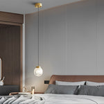 Mini Creative Pattern Round Ball Glass Brass Nordic Pendant Lights