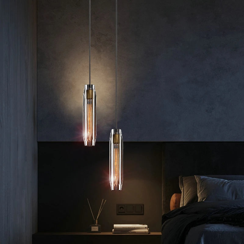Smoke Grey Crystal Pendant Light
