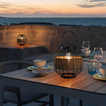 Rattan Decor Cage Shape Waterproof Intelligent Outdoor Solar Lanterns