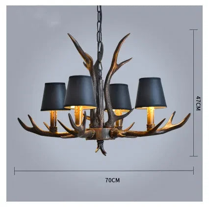 Retro Antlers LED Chandelier Table Dining Room Kitchen Interior Lighting Fixture