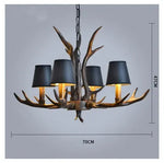 Retro Antlers LED Chandelier Table Dining Room Kitchen Interior Lighting Fixture