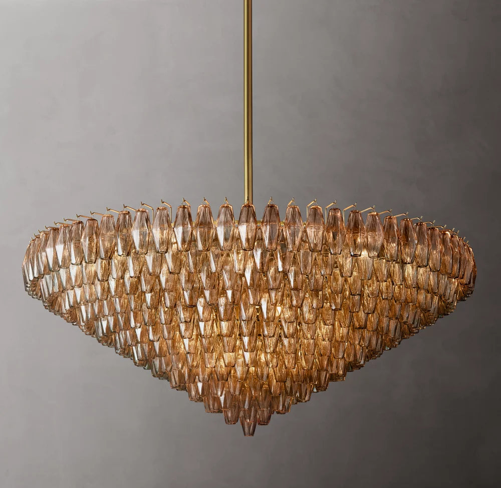 Chiara Smoke Glass Tiered Round Chandelier 62"